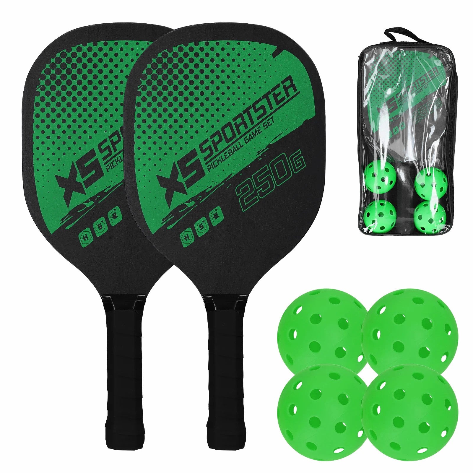 CG1415 Pickle Ball Racket Set Pickle Ball Paddle Kit with 2 Rackets + 4 Pickle Balls CG1415 Pickle Ball Racket Set Pickle Ball Paddle Kit with 2 Rackets + 4 Pickle Balls
